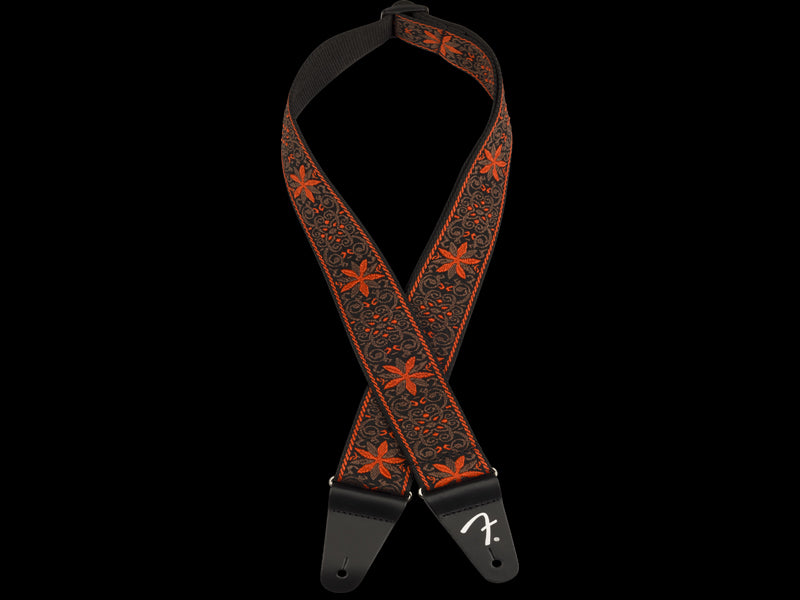 Fender Pasadena Woven Strap, Orange Wallflower, 2"