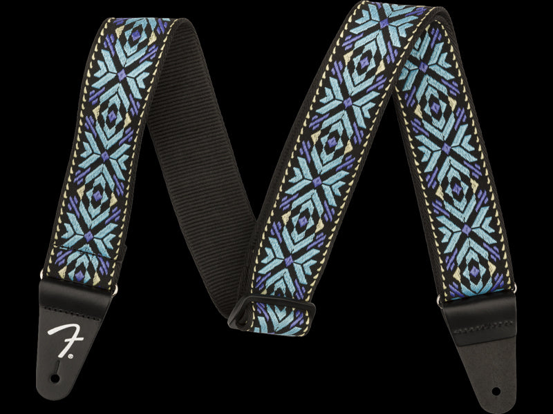 Fender Pasadena Woven Strap, Blue Snowflake, 2"