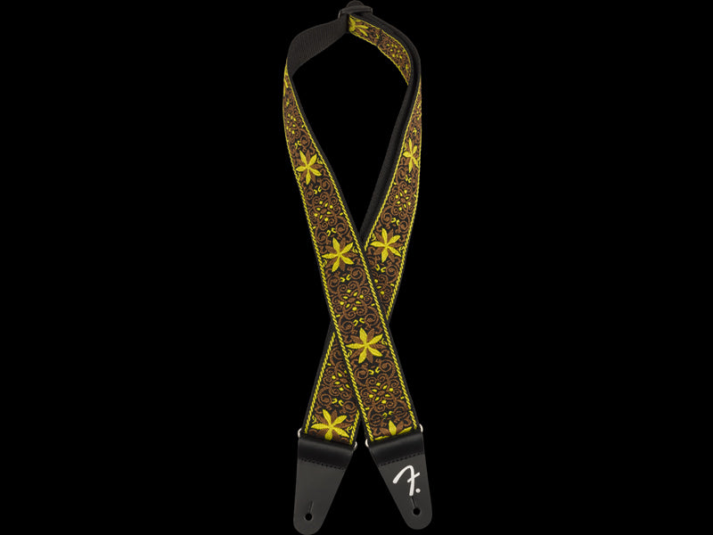 Fender Pasadena Woven Strap, Yellow Wallflower, 2"