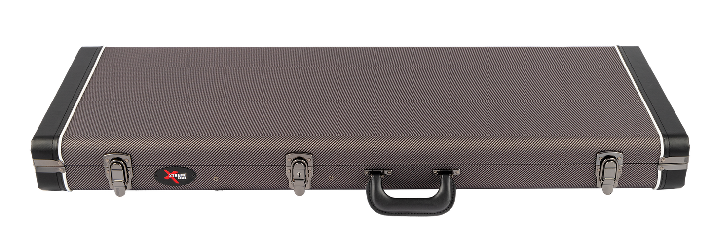 Xtreme XC610G Strat/Tele Vintage Rectangular Guitar Hard Case - Grey Tweed