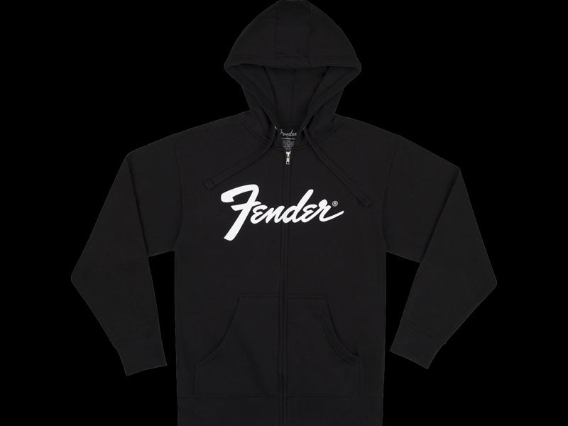 Fender Transition Logo Zip Front Hoodie, Black Guitar Paradise
