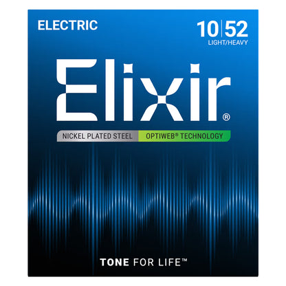 Elixir Optiweb Light 10-52 Nickel Plated Steel 6-String Electric Guitar Strings