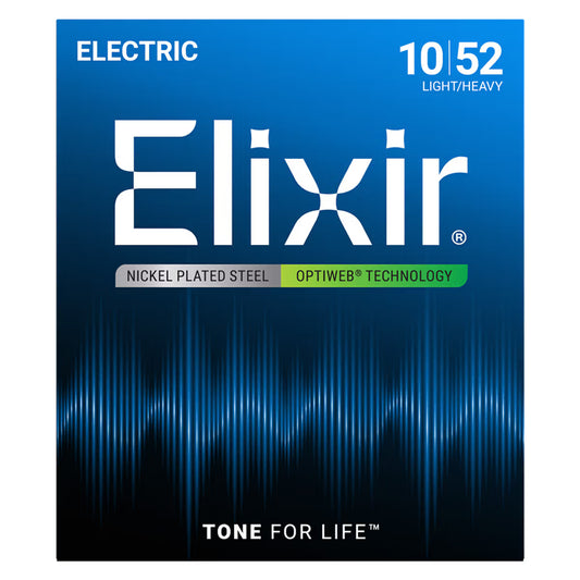 Elixir Optiweb Light 10-52 Nickel Plated Steel 6-String Electric Guitar Strings