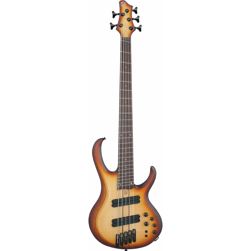 Ibanez BTB705LMNNF 5 String Electric Bass Guitar Natural Browned Burst Flat