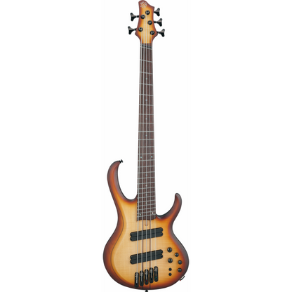 Ibanez BTB705LMNNF 5 String Electric Bass Guitar Natural Browned Burst Flat