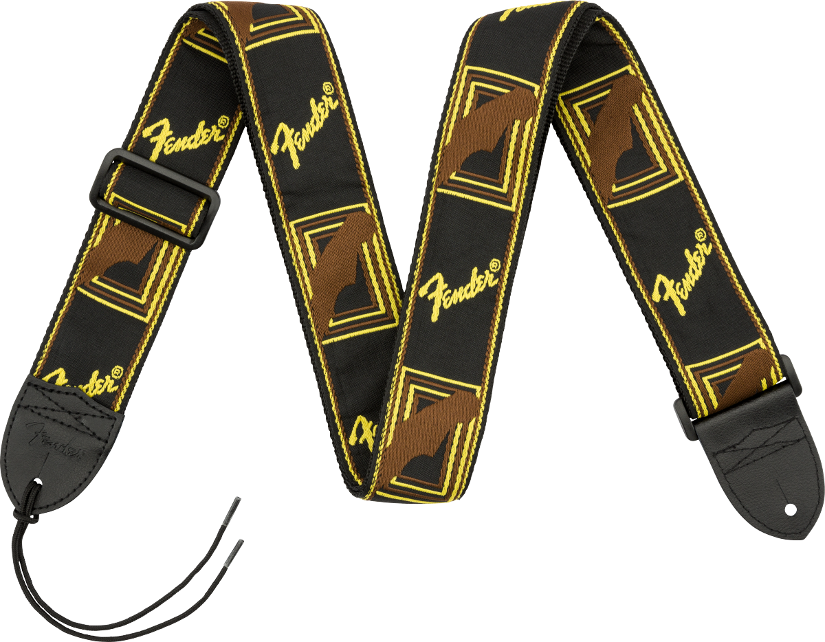 Fender 2" Monogrammed Strap Black Yellow Brown