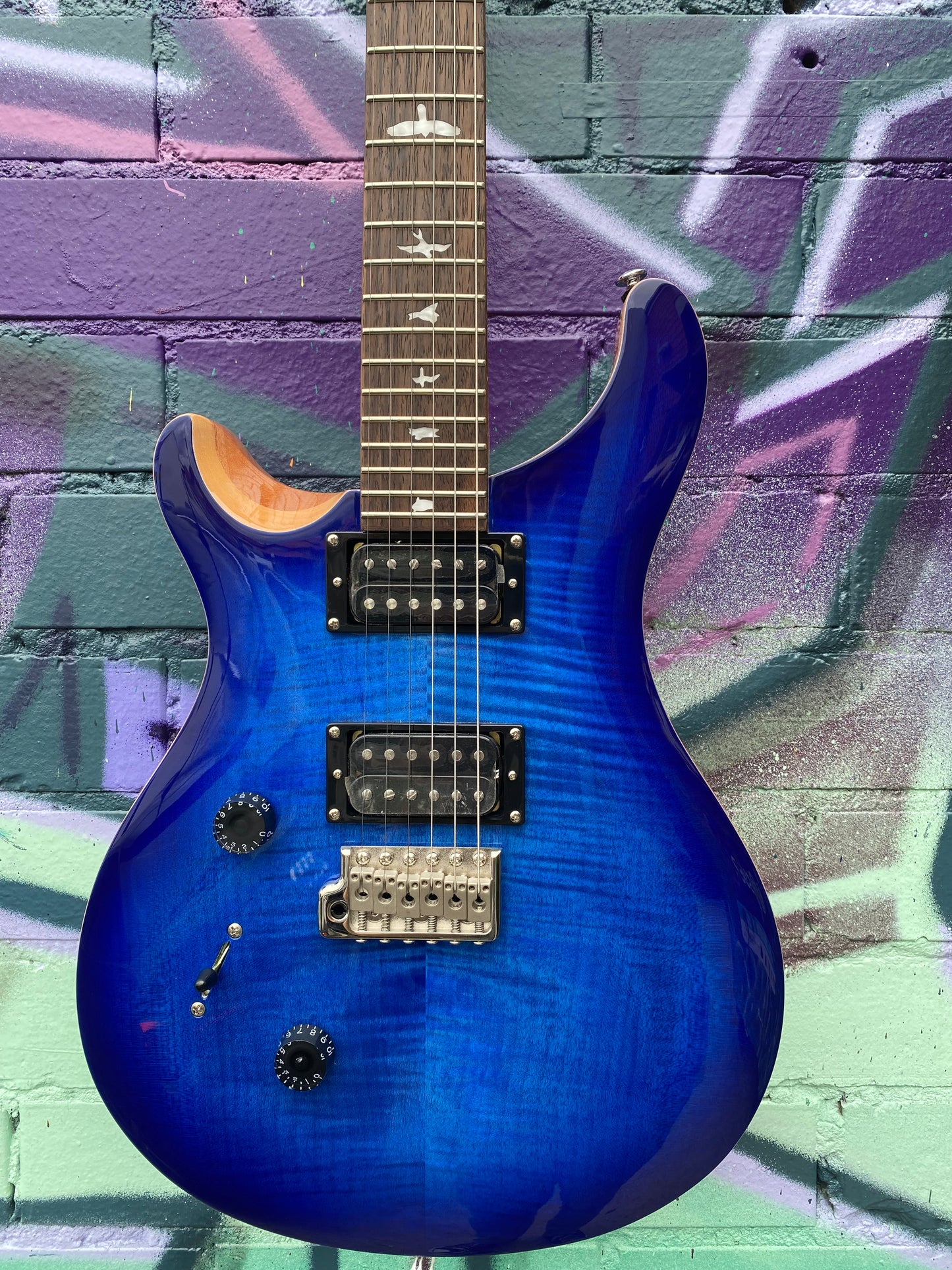PRS SE Custom 24, Electric Guitar, Left Handed - Faded Blue Burst