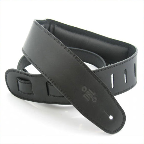 DSL 2.5" Padded Garment Guitar Strap - Black/Black