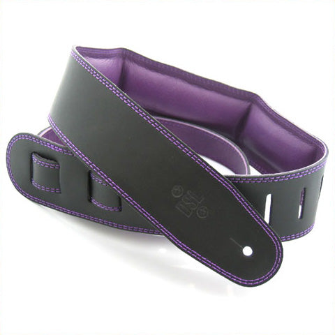 DSL 2.5" Padded Garment Guitar Strap - Black/Purple