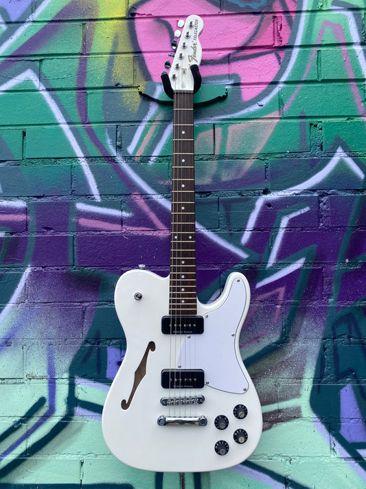 Fender Jim Adkins JA-90 Telecaster Thinline Electric Guitar, Laurel FB - White