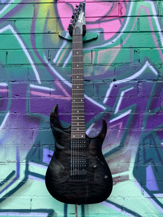 Ibanez RG Gio RG7221QA TKS 7-String, Electric Guitar - Transparent Black Sunburst