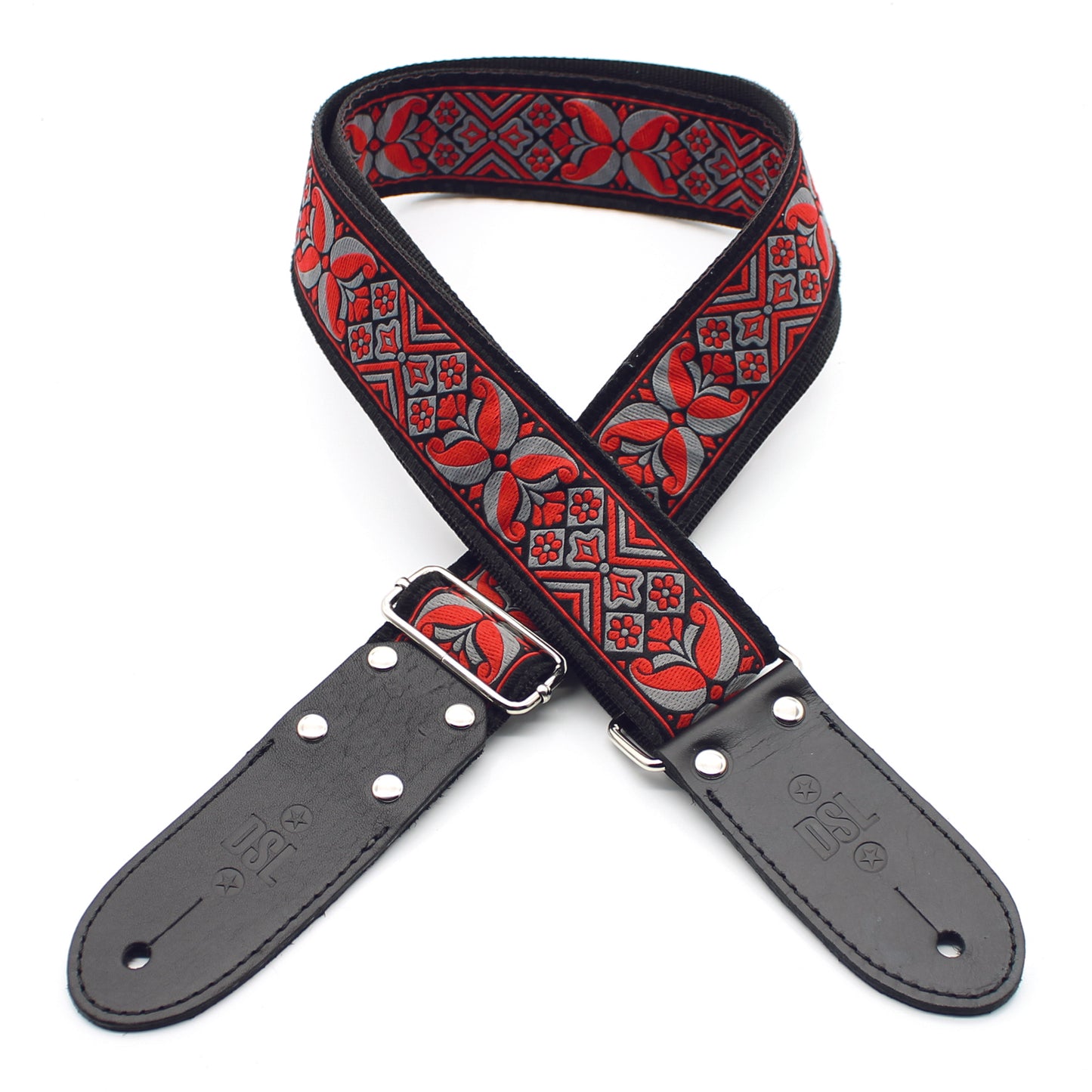 DSL Jacquard Weaving Guitar Strap - DC Red