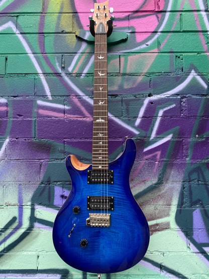 PRS SE Custom 24 Left Handed Electric Guitar - Faded Blue Burst