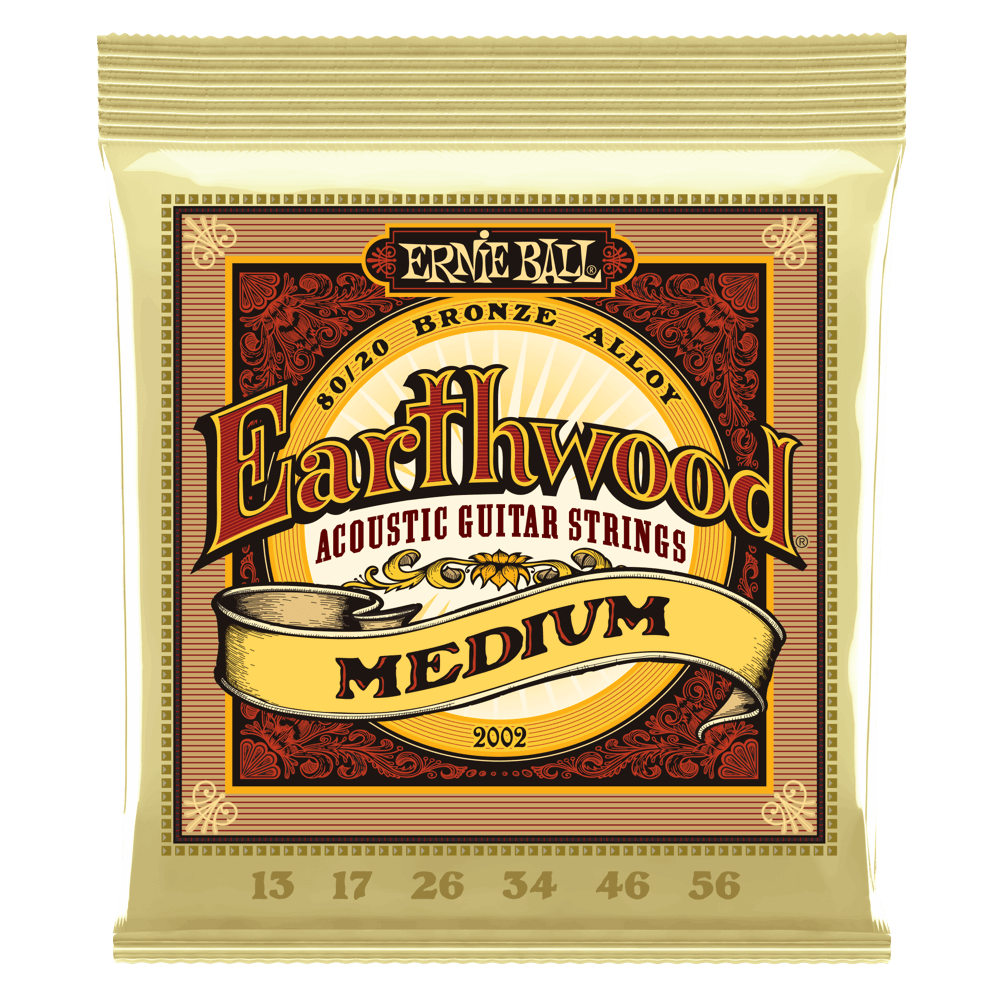 Ernie Ball Earthwood Medium 80/20 Bronze Acoustic Guitar String, 13-56 Gauge