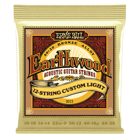 Ernie Ball Earthwood Custom Light 12-String 80/20 Bronze Acoustic Guitar String, 10-48 Gauge