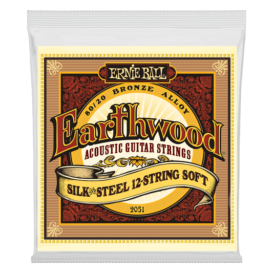 Ernie Ball Earthwood Silk and Steel Soft 12-String 80/20 Bronze Acoustic Guitar String, 9-46 Gauge