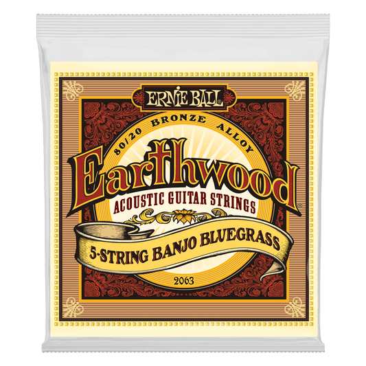 Ernie Ball Earthwood 5-String Banjo Bluegrass Loop End 80/20 Bronze