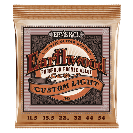 Ernie Ball Earthwood Phosphor Bronze Custom Medium Acoustic Guitar String, 11.5 - 54 Gauge