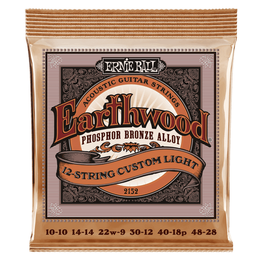 Ernie Ball Earthwood Custom 12-String Light Phosphor Bronze Acoustic Guitar Strings 10-48