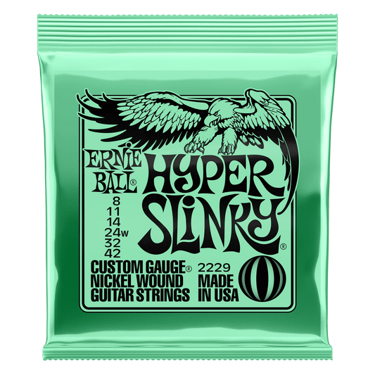 Ernie Ball Hyper Slinky Nickel Wound Electric Guitar Strings 8 - 42 Gauge