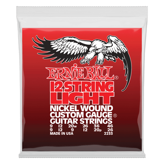 Ernie Ball Light 12-String Nickel Wound Electric Guitar Strings, 9-46 Gauge