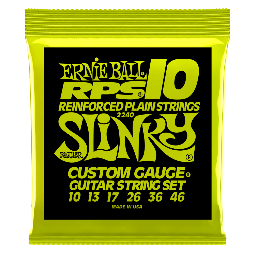 Ernie Ball Regular Slinky RPS Nickel Wound Electric Guitar Strings, 10-46 Gauge