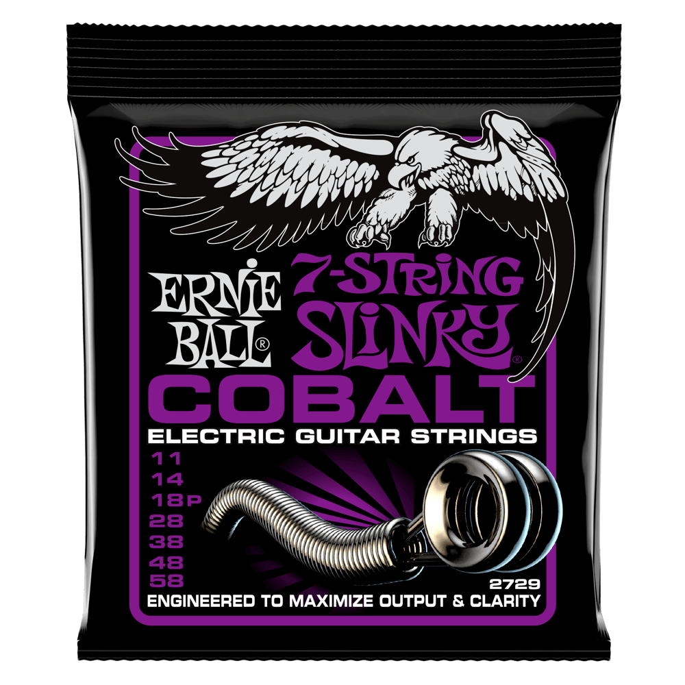Ernie Ball Power Slinky Cobalt 7-String Electric Guitar Strings 11-58 Gauge