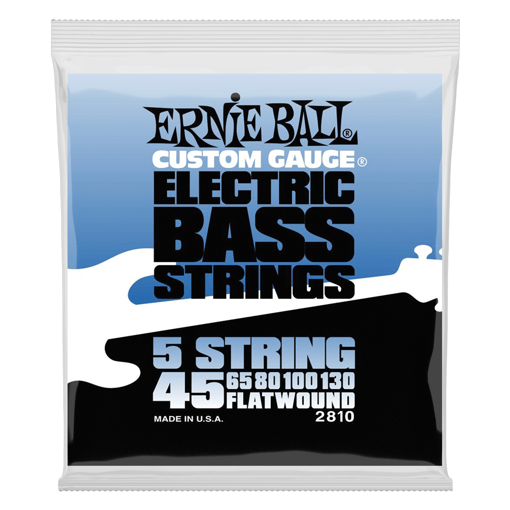 Ernie Ball Flatwound 5-string Electric Bass StringS, 45-130 Gauge