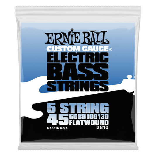 Ernie Ball Flatwound 5-string Electric Bass StringS, 45-130 Gauge