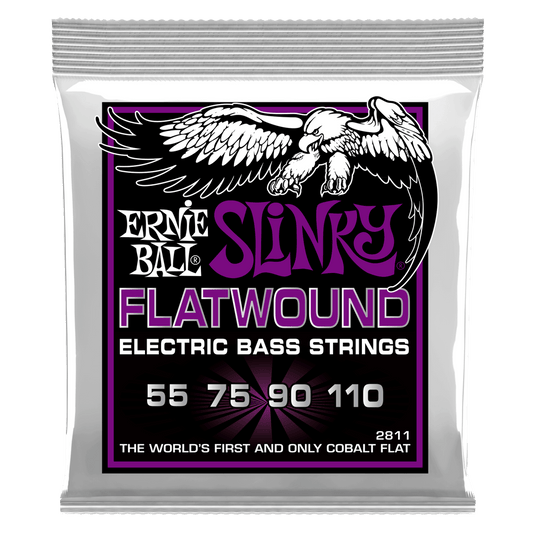 Ernie Ball Power Slinky Flat wound Electric Bass Strings 55-110 Gauge