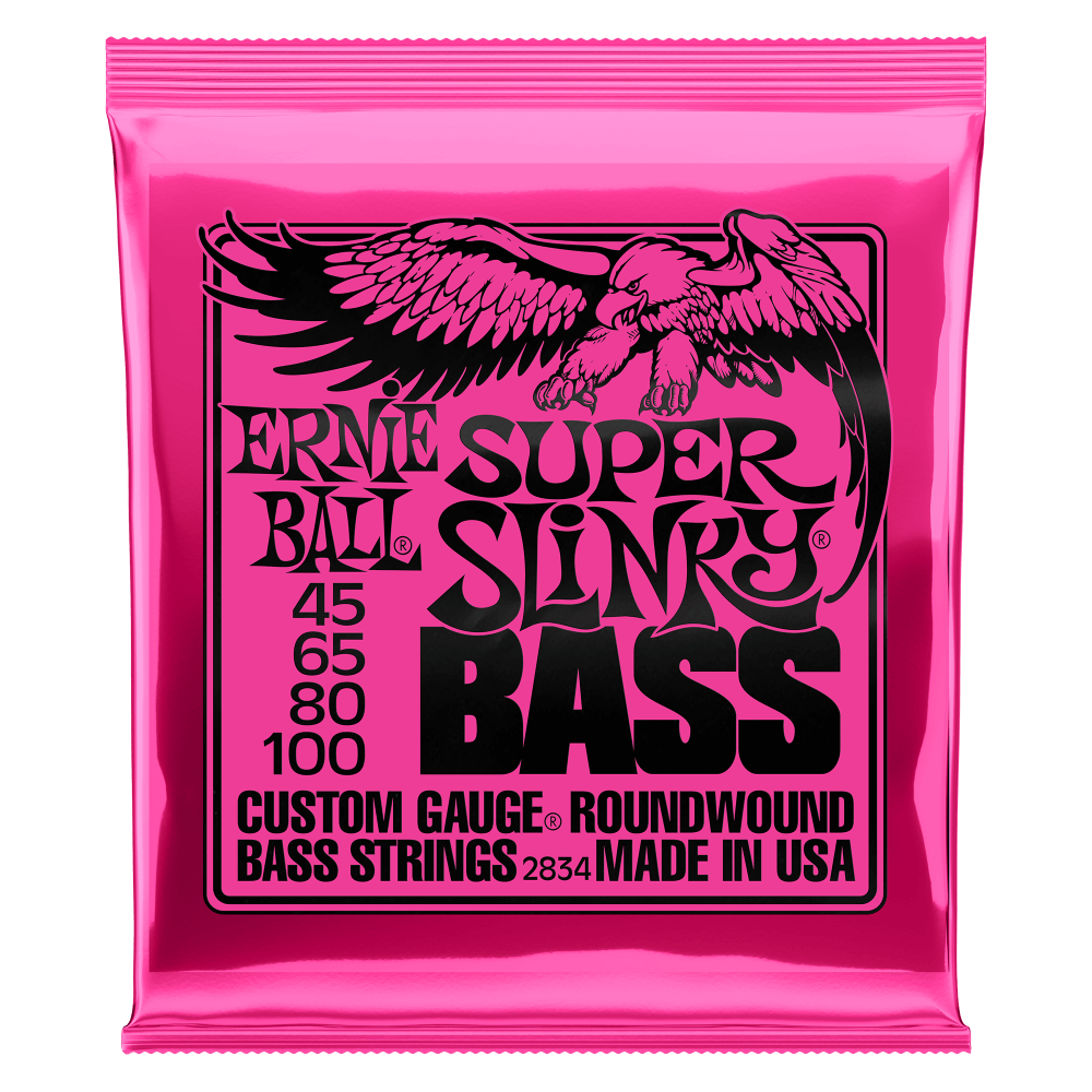 Ernie Ball Super Slinky Nickel Wound Electric Bass Strings - 45-100 Gauge
