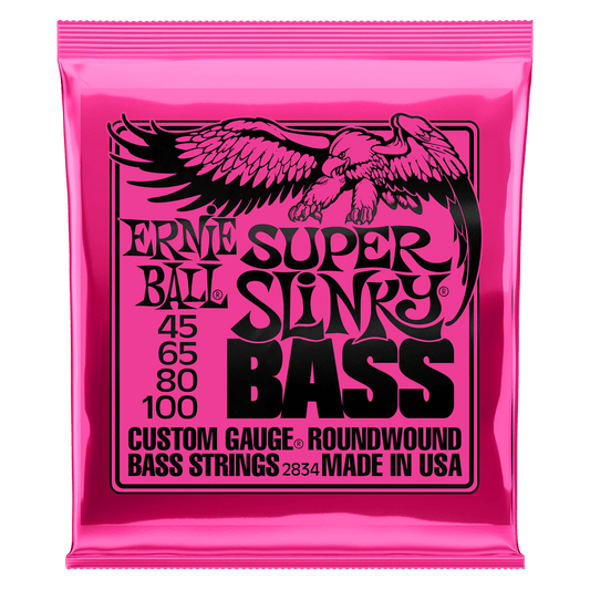 Ernie Ball Super Slinky Nickel Wound Electric Bass Strings - 45-100 Gauge