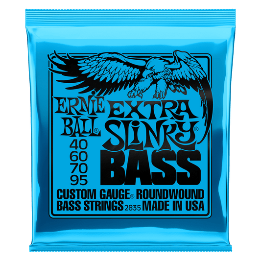 Ernie Ball Extra Slinky Nickel Wound Electric Bass String, 40-95 Gauge