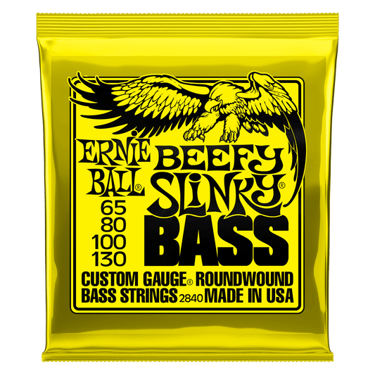 Ernie Ball Beefy Slinky Nickel Wound Electric Bass Strings - 65-130 Gauge