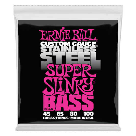 Ernie Ball Super Slinky Stainless Steel Electric Bass Strings - 45-100 Gauge