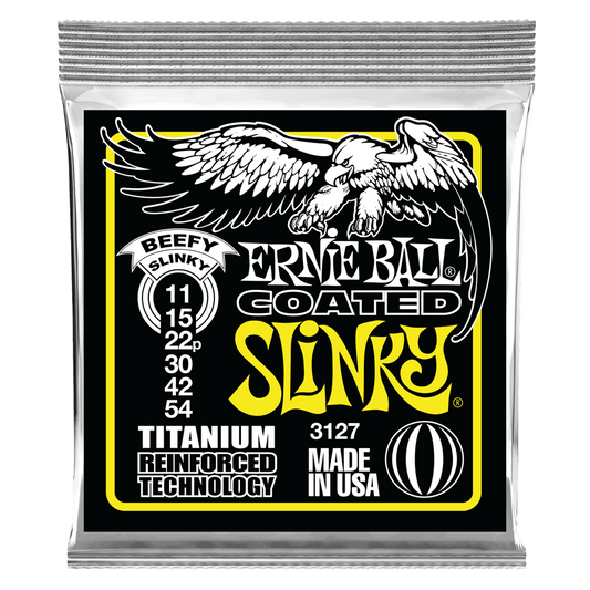 Ernie Ball Beefy Slinky Coated Titanium RPS Electric Guitar Strings, 11-54 Gauge