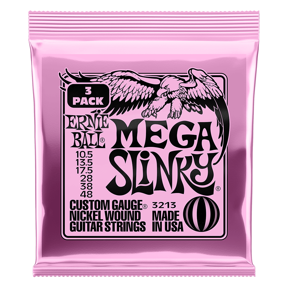 Ernie Ball Mega Slinky Nckl Wnd Elec Gtr Strings 3 Pk 10.5 48