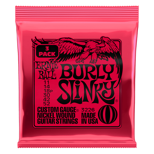 Ernie Ball Burly Slinky Nickel Wound Electric Guitar Strings- 3 Pk 11/52