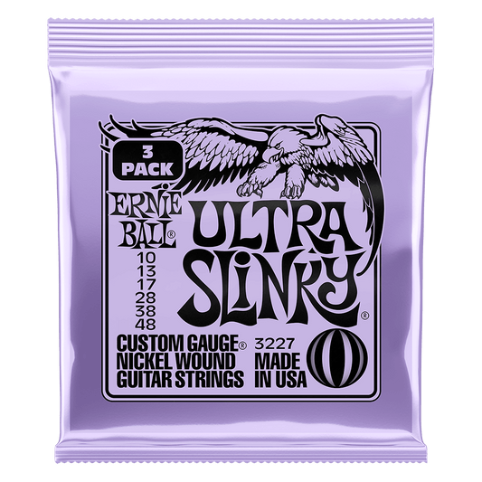 Ernie Ball Ultra Slinky Nickel Wound Electric Guitar Strings 3 Pk 10-48