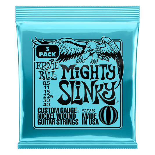 Ernie Ball Mighty Slinky Nickel Wound Electric Guitar Strings 3 Pk 8.5-40