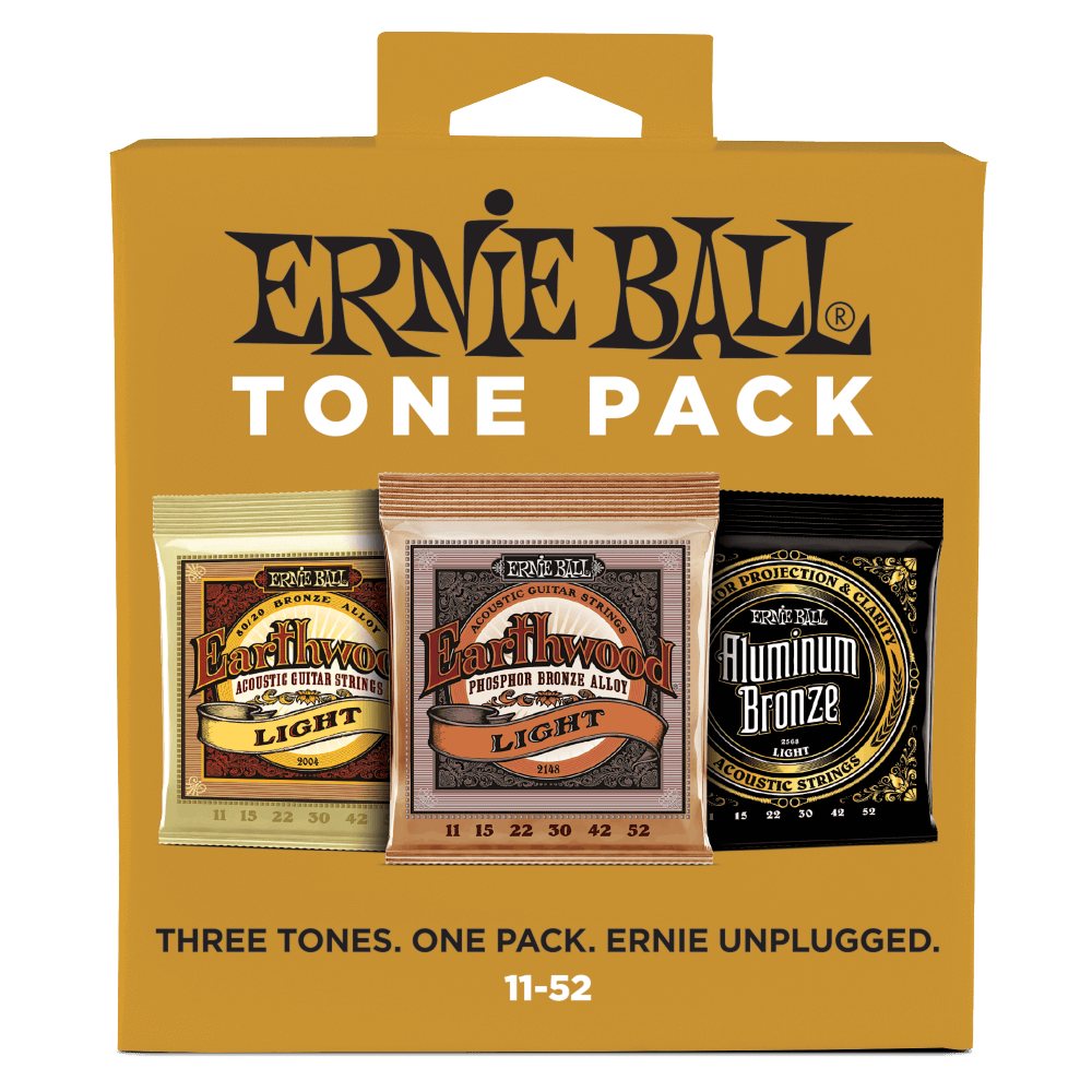 Ernie Ball Light Acoustic Guitar String Tone Pack, 11-52 Gauge