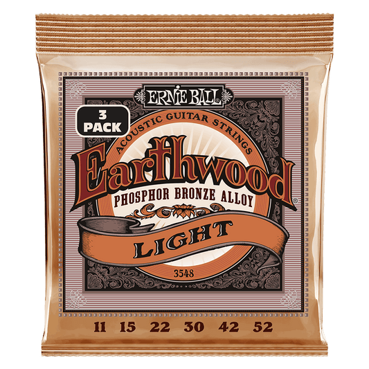 Ernie Ball Earthwood Light Phos Bronze Acoustic Guitar Strings- 3 Pk 11/52