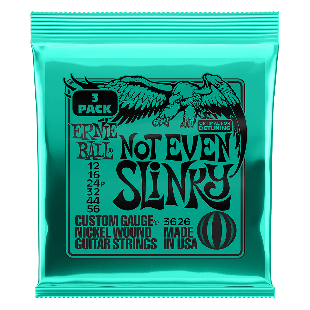 Ernie Ball Not Even Slinky Nickel Wound Electric Guitar Strings 3 Pk 12-56