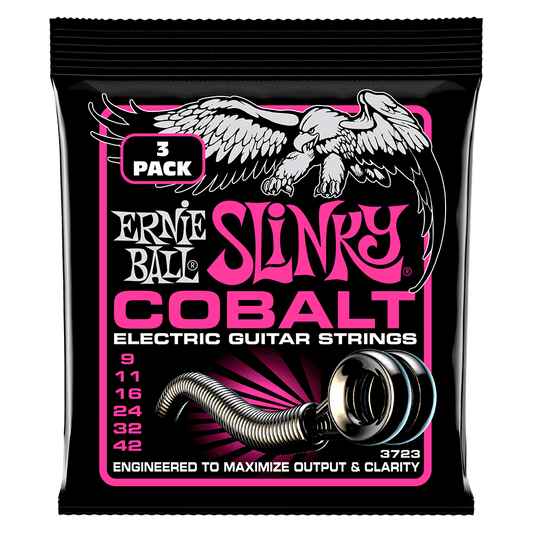 Ernie Ball Super Slinky Cobalt Elec Gtr Strings 3 Pk 9-42