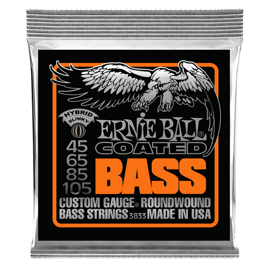 Ernie Ball Hybrid Slinky Coated Electric Bass Strings, 45-105 Gauge