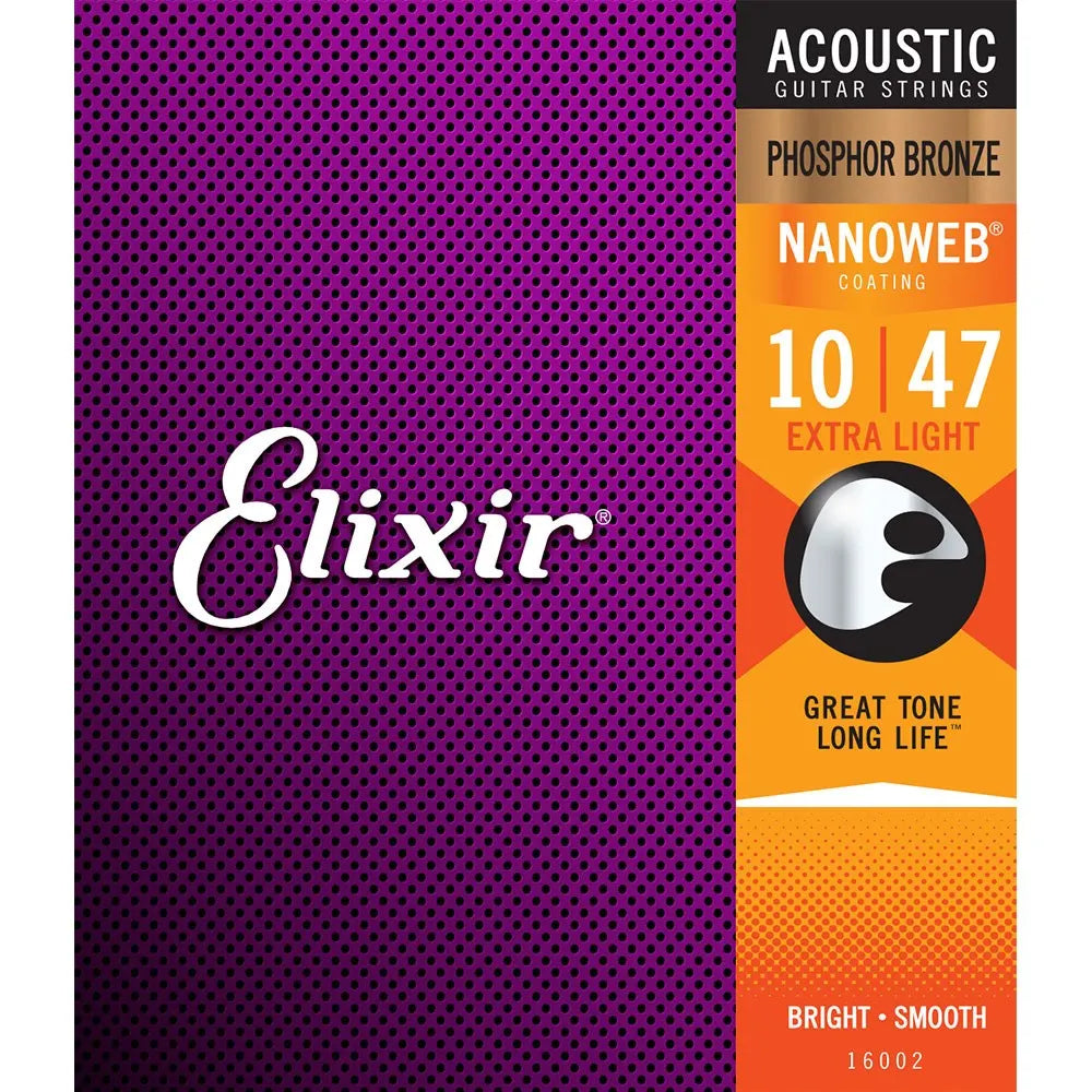 Elixir Phosphor Bronze Nanoweb Extra Light 10-47