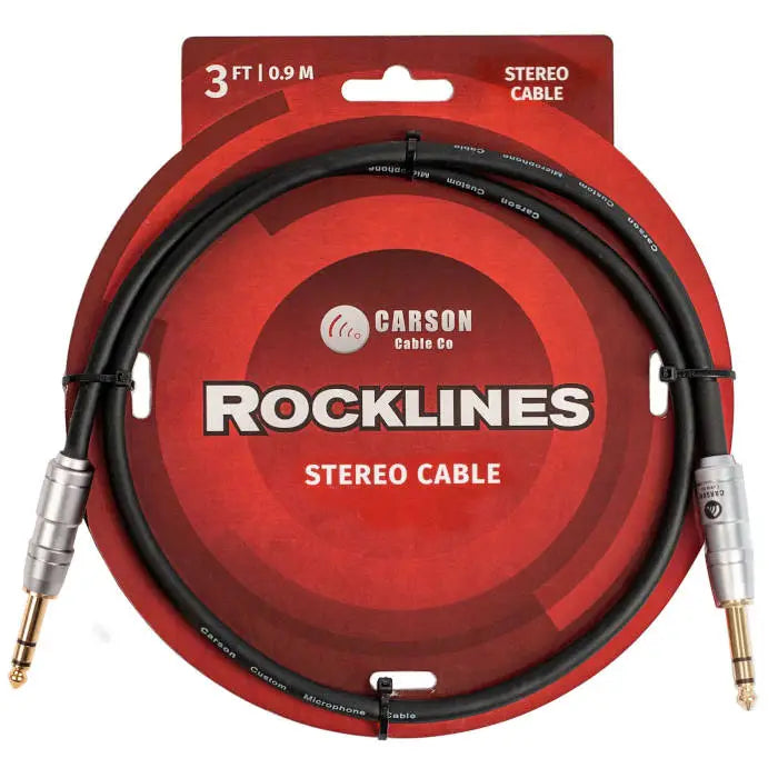 Carson ROK03ST Stereo ( TRS - TRS) 3 foot cable