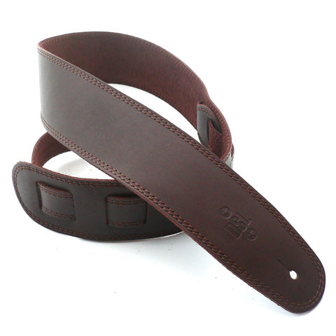 DSL 2.5" Single Ply Guitar Strap - Saddle Brown/Brown Stitch