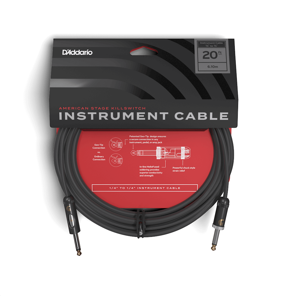 D'Addario American Stage Killswitch Cable 20' Straight