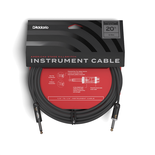 D'Addario American Stage Killswitch Cable 20' Straight